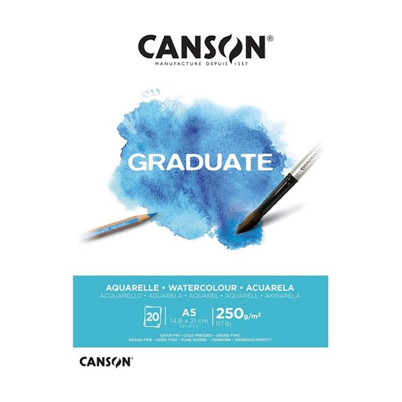 Canson Graduate Watercolour Pad 250gsm (20 sheets)