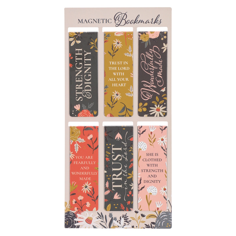 Warm Florals Magnetic Page Marker (6) (MGB102)