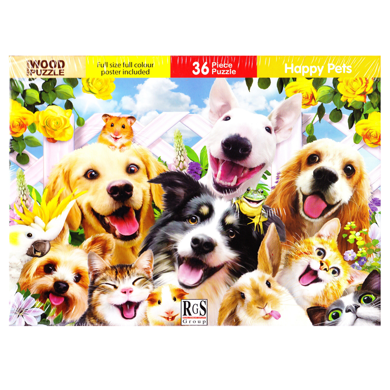 Happy Pets Wooden Puzzle (36 pieces)