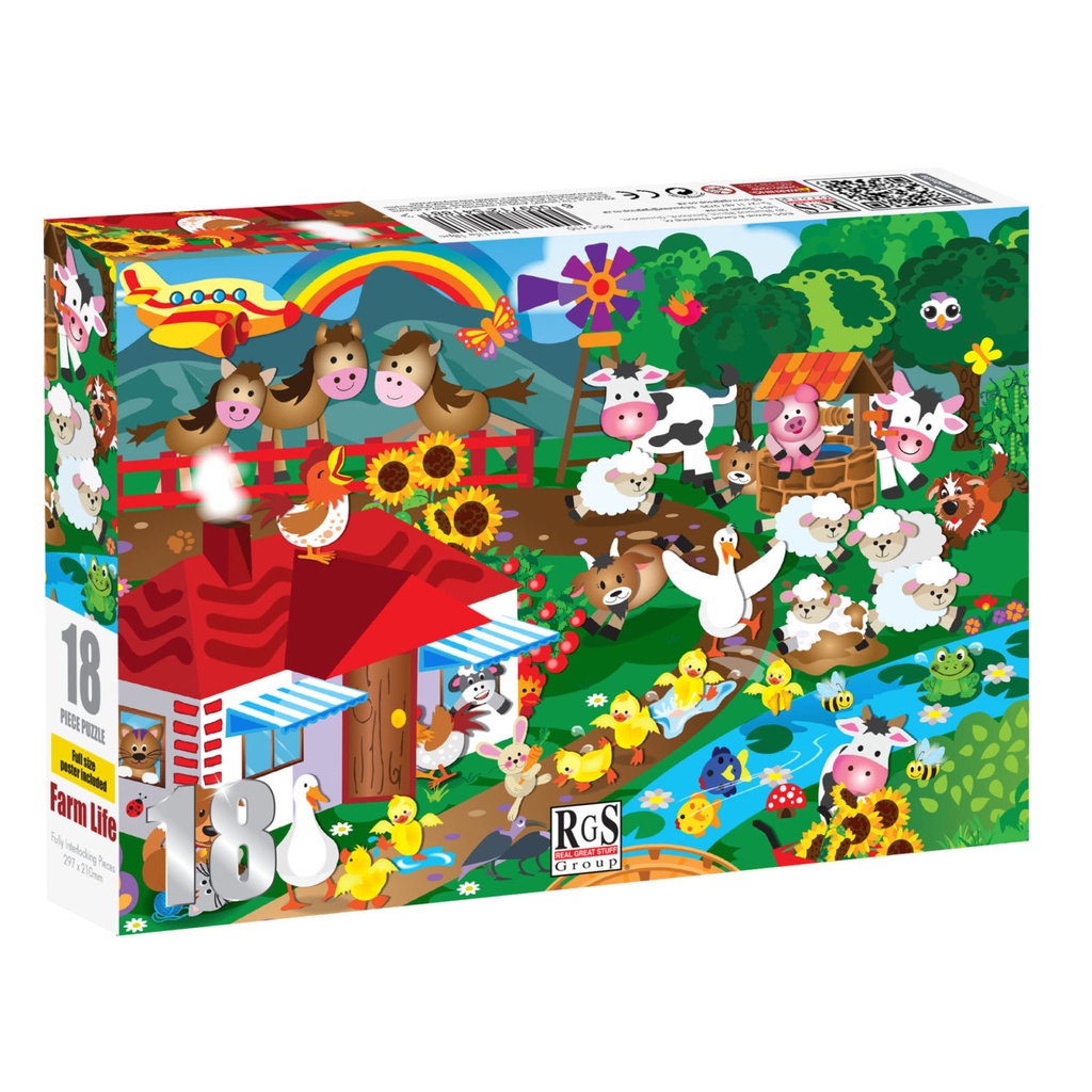 Farm Life Cardboard Puzzle (18 pieces)