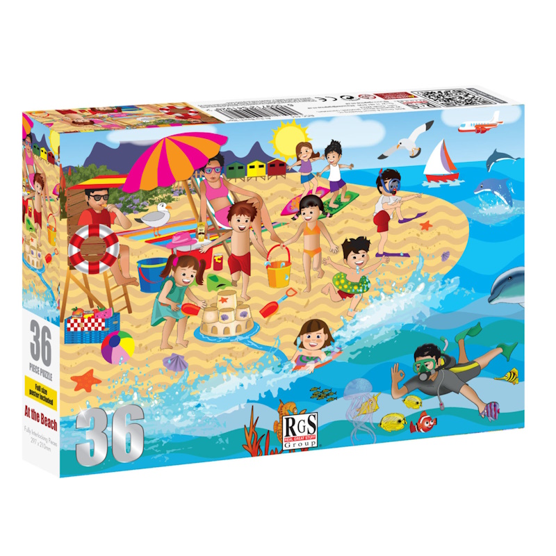 At the Beach Cardboard Puzzle (36 pieces)