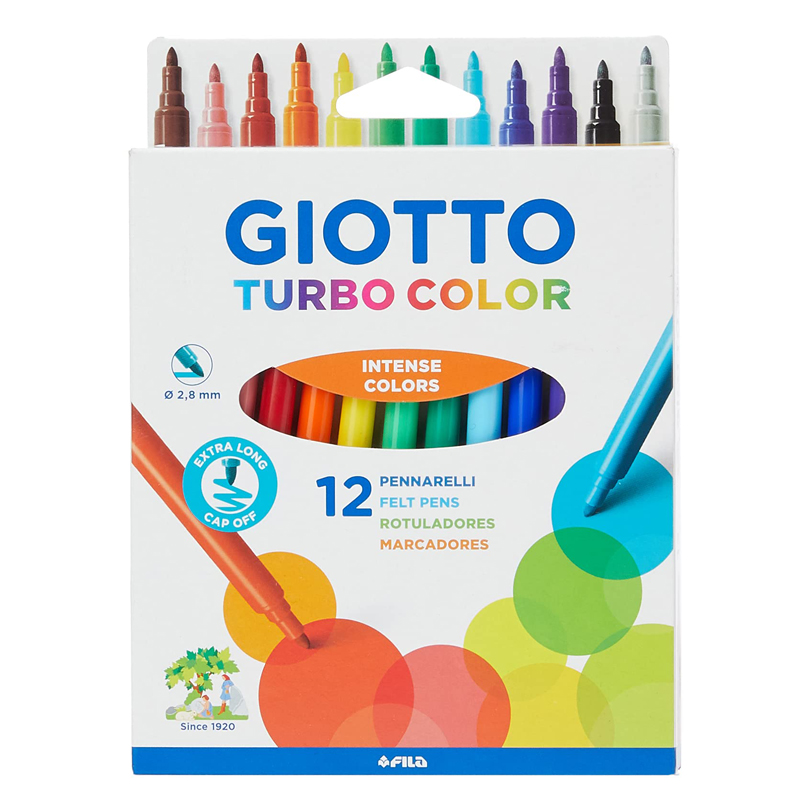 Giotto Turbo Colour Fibre Pens (12)