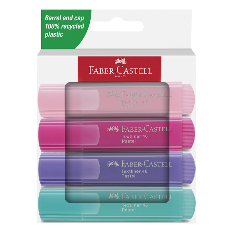 Faber-Castell Textliner 46 Pastel Highlighter (wallet of 4) (254654)
