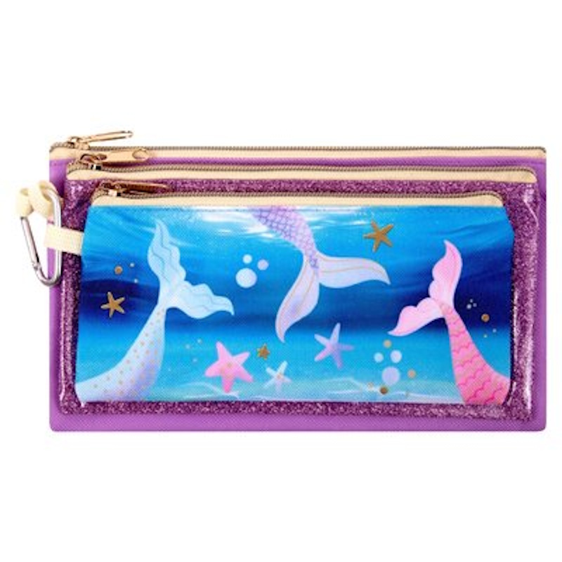 Kenzel 3 Tier Pencil Bag 23cm (mermaids)
