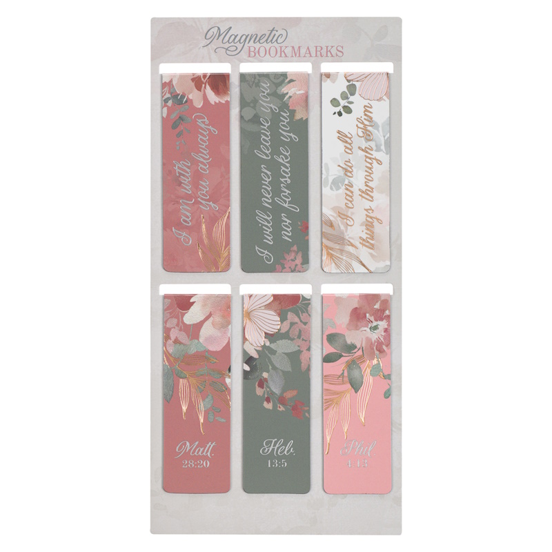 Foiled Floral Magnetic Page Marker (6) (MGB100)