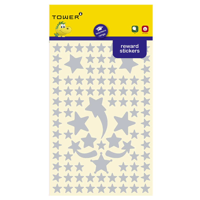 Tower Reward Stickers Fun Stars Silver