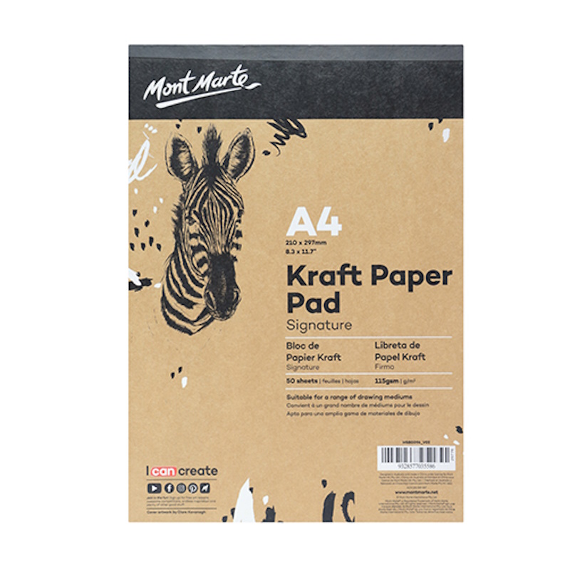 Mont Marte Kraft Paper Pad 115gsm A4 (50 sheets)