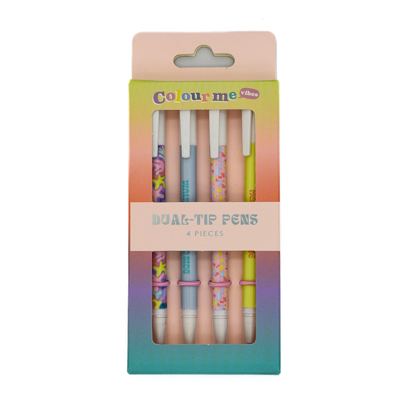 Colour Me Vibes Novelty Dual Tip Pen Set (4) (8339)