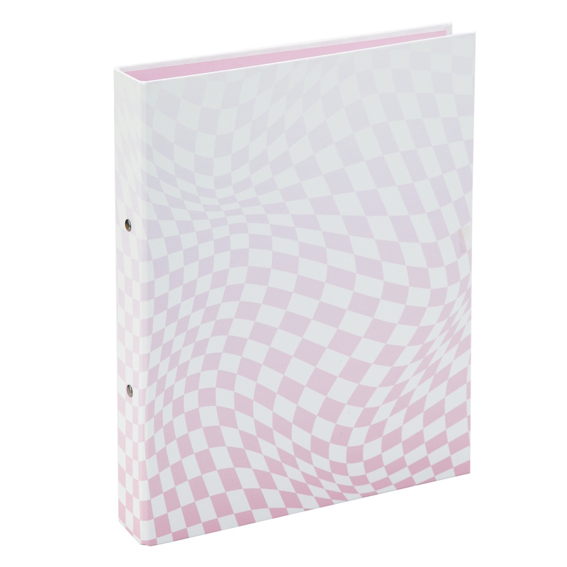 Colour Me Vibes 2 O-Ring Binder Board File 25mm (pink check) (8056)