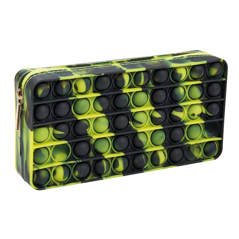 Colour Me Vibes Silicone Pop Pencil Bag 19cm (black/lime) (8131)