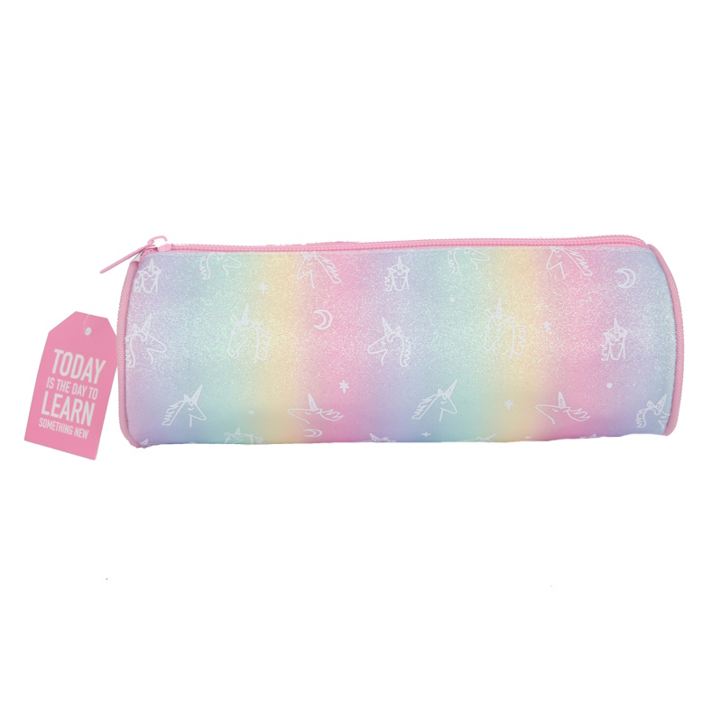 Colour Me Vibes Glitter Rainbow Unicorn Pencil Bag 22cm (7776)