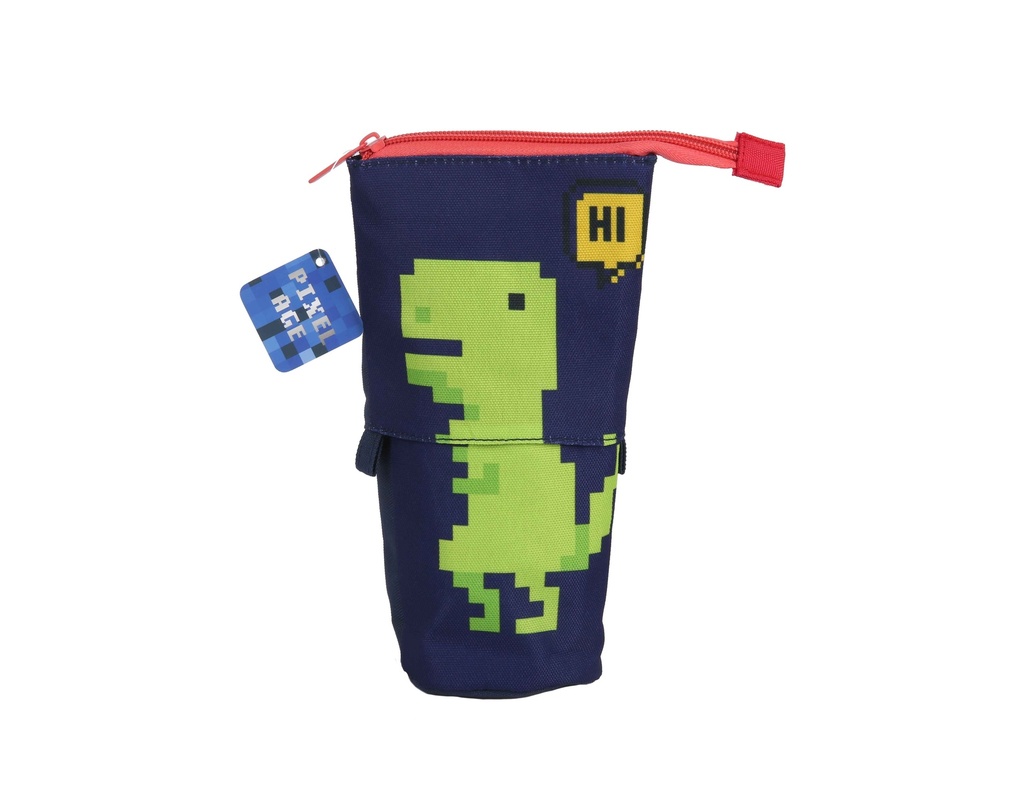 Colour Me Vibes Pencil Bag Pixel Dinosaur 21cm (7875)