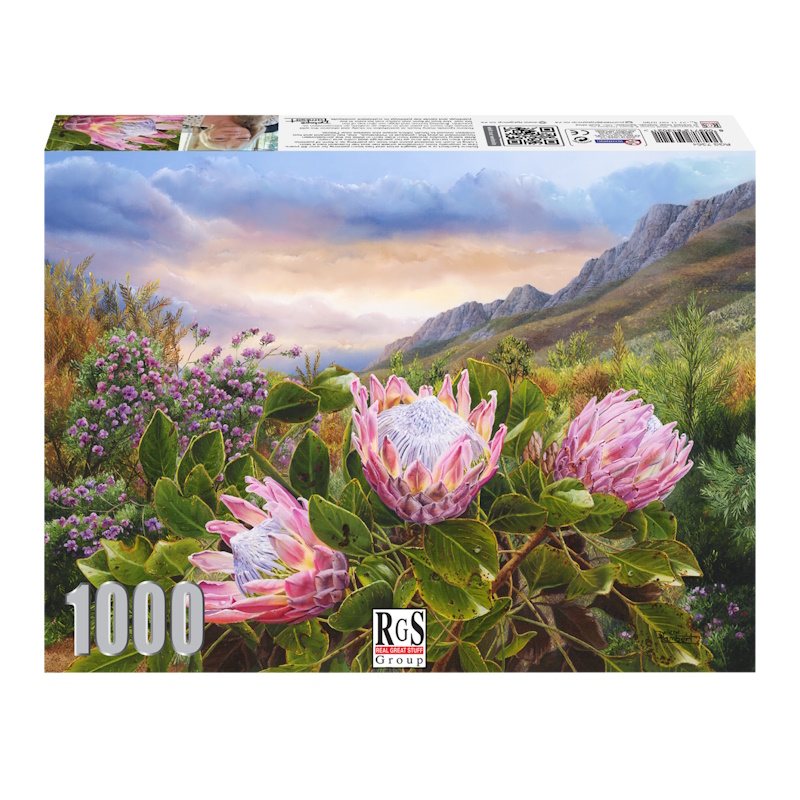 Pink Proteas Cardboard Puzzle (1000 pieces)