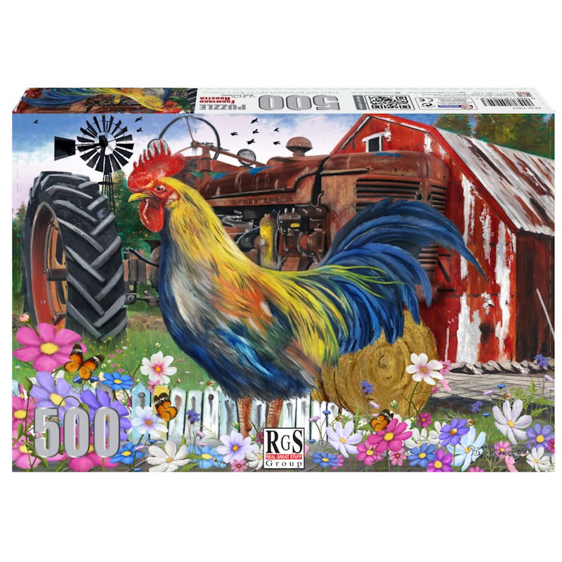 Farmyard Rooster Cardboard Puzzle (500 pieces)