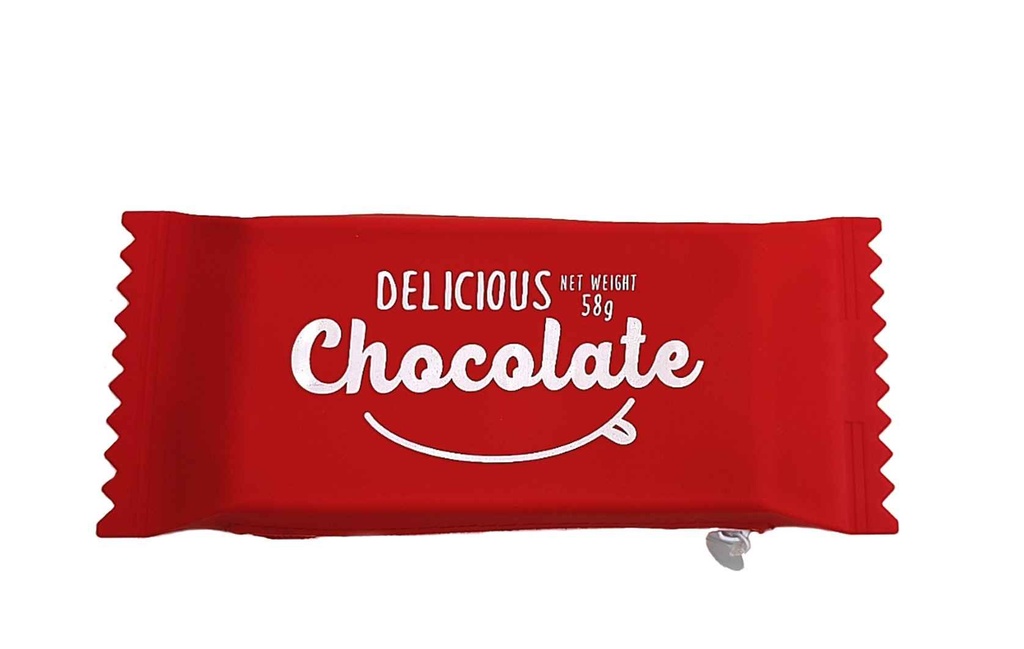 Colour Me Vibes Silicone Chocolate Red Pencil Bag 20cm (7745)