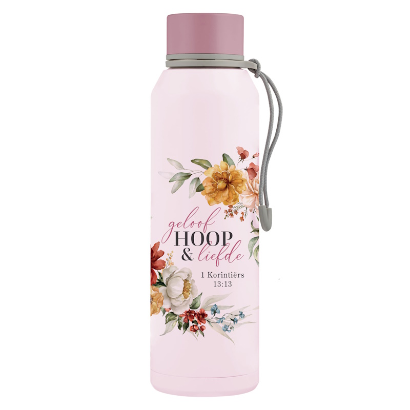 Geloof Hoop en Liefde Stainless Steel Water Bottle (FLS119)