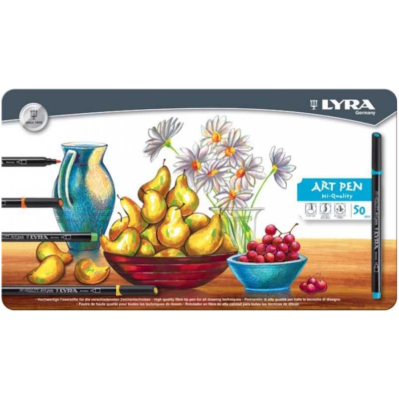 Lyra High Quality Art Pen Metal Box (50)