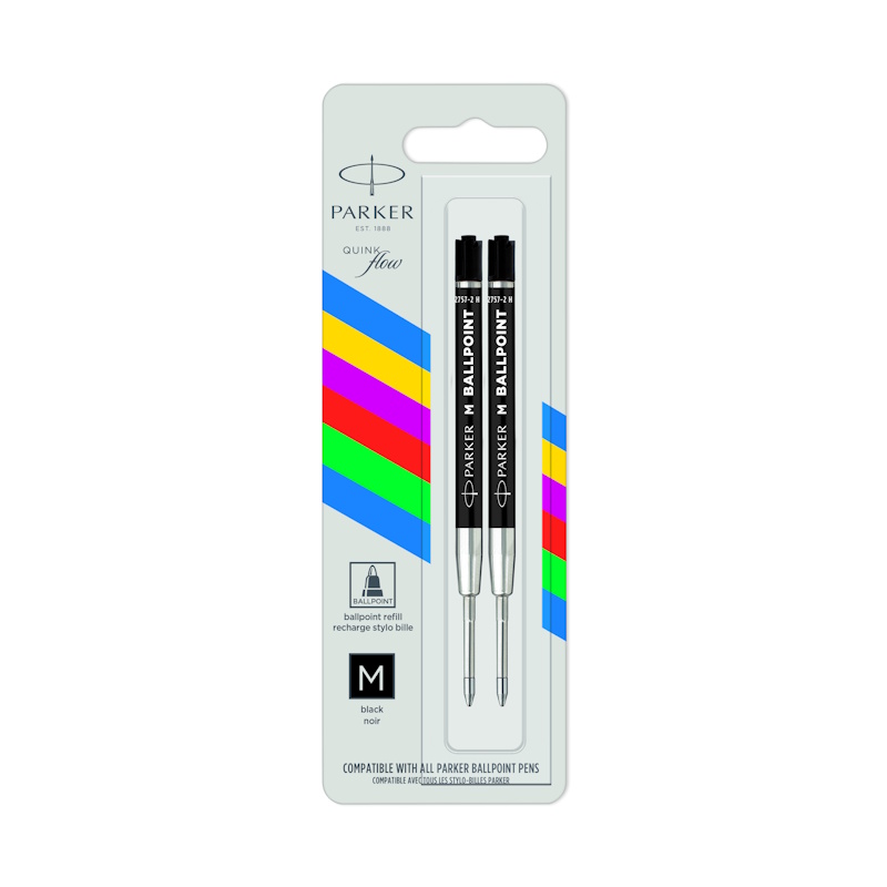 Parker Ball Point Econo Refill Blister of 2 (medium nib black)