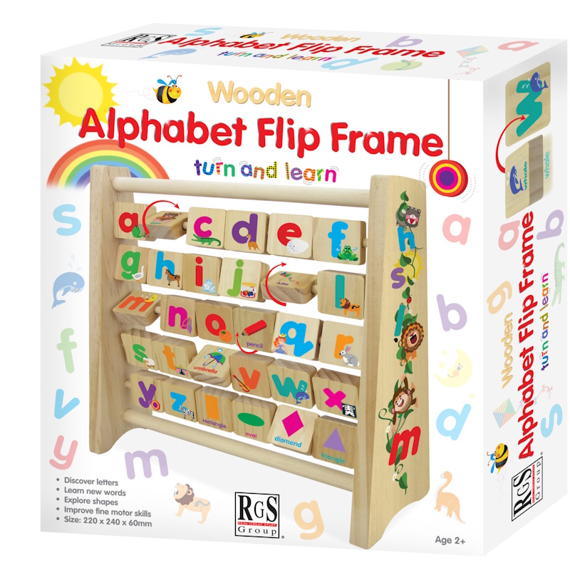 Wooden Alphabet Flip Frame