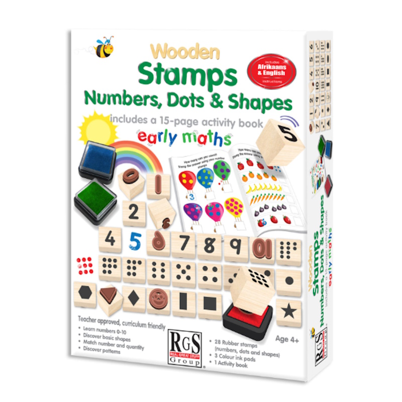 RGS Wooden Numbers, Dots & Shapes Stamps