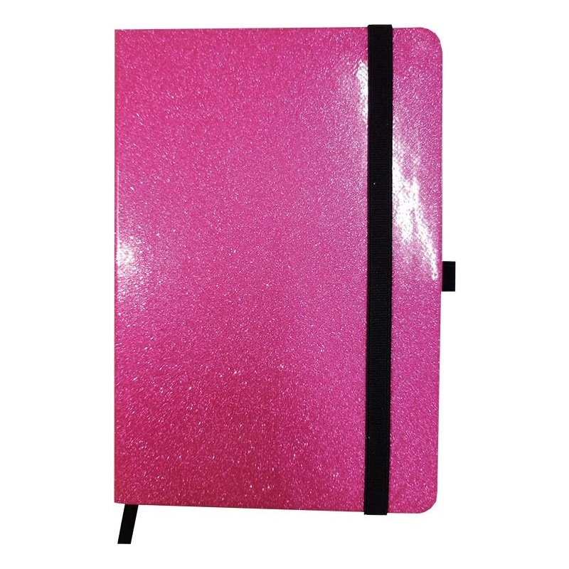 Donau Journal A5 (neon glitter pink) (192 lined cream pages)