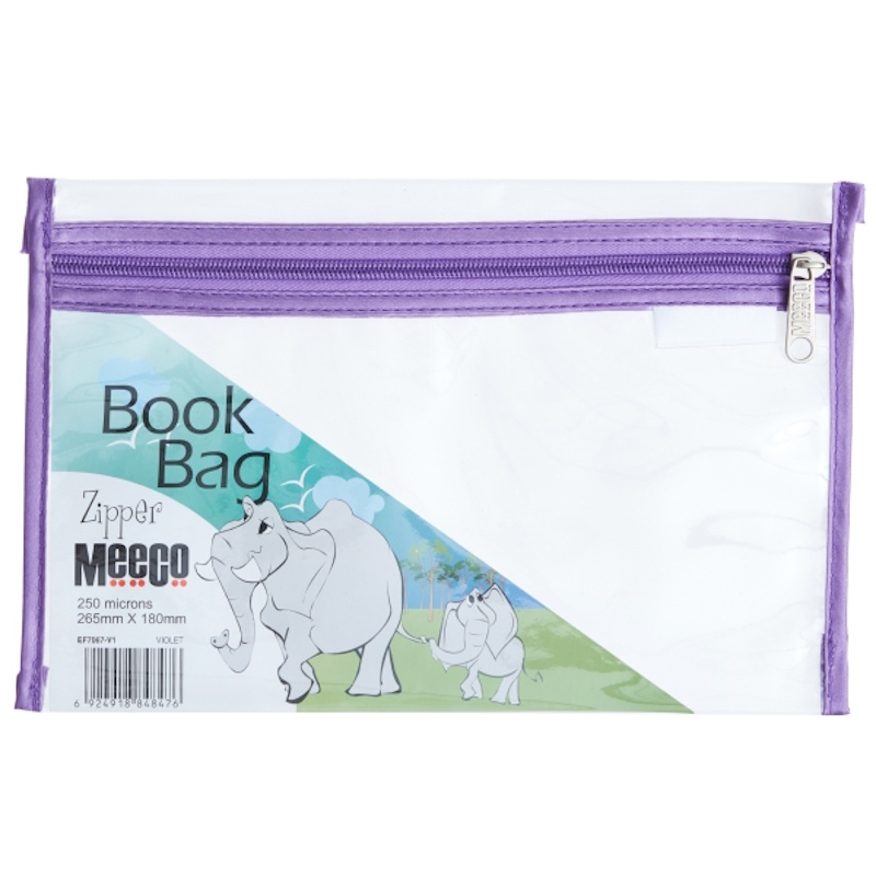 Meeco PVC Book Bag with Zip A5 265mm x 180mm