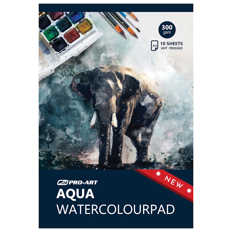 Pro-Art Aqua Watercolour Paper Hot Press 300gsm (10 sheets)