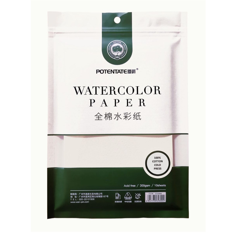 Potentate Cotton Watercolour Paper Cold Press 300gsm 130 x 190mm (10 sheets)