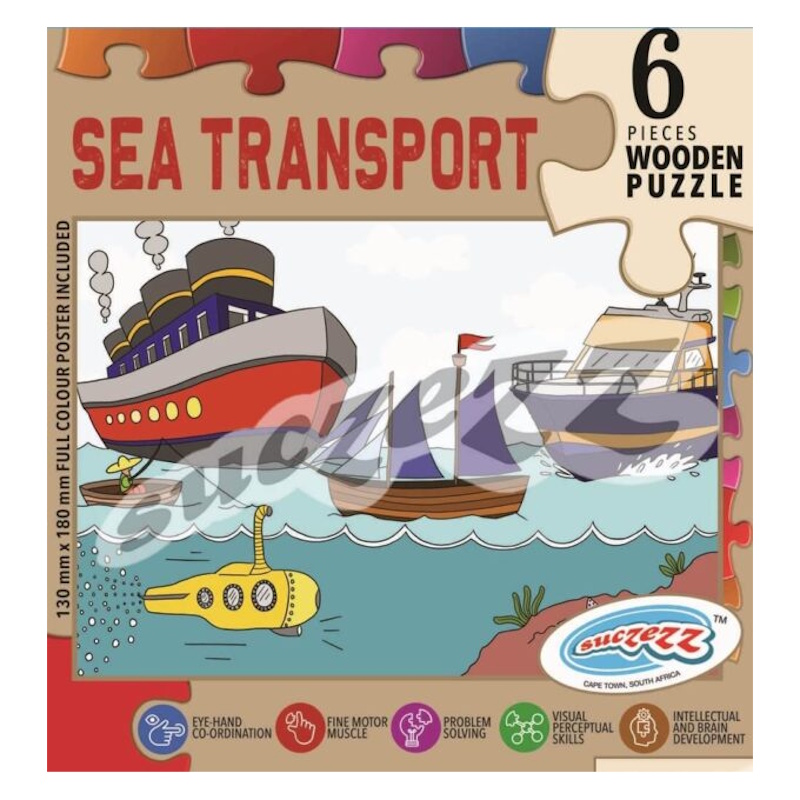 Sea Transport Wooden Puzzle (6 piece)