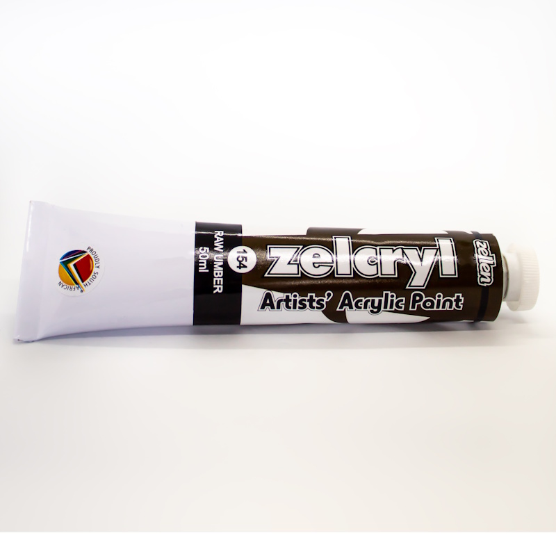 Zellen Zelcryl Acrylic Paint 50ml (raw umber)