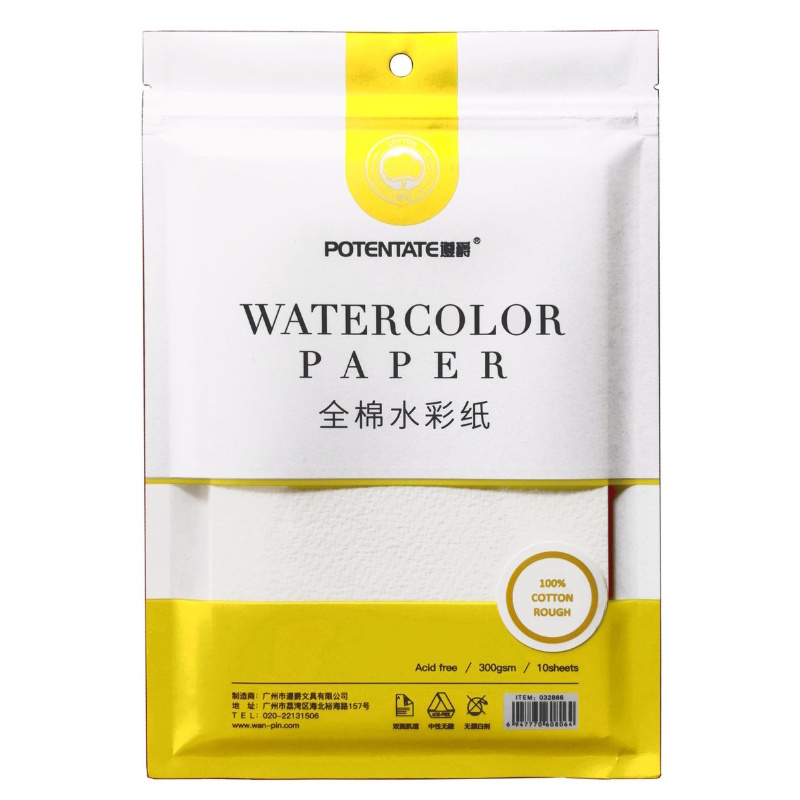 Potentate Cotton Watercolour Paper Rough 300gsm 260 x 380mm (10 sheets)