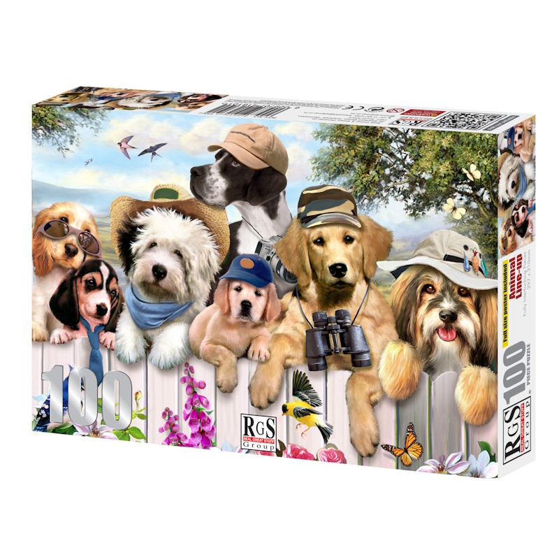 Animals Line Up Cardboard Puzzle (100 pieces)