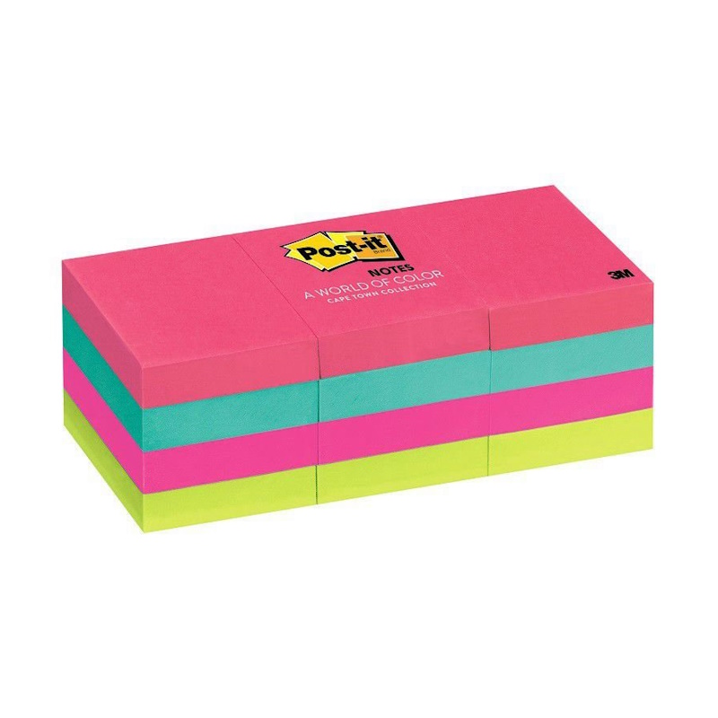 3M Post-it Notes 34.9 x 47.6mm (Cape Town colours) (12 x 100)