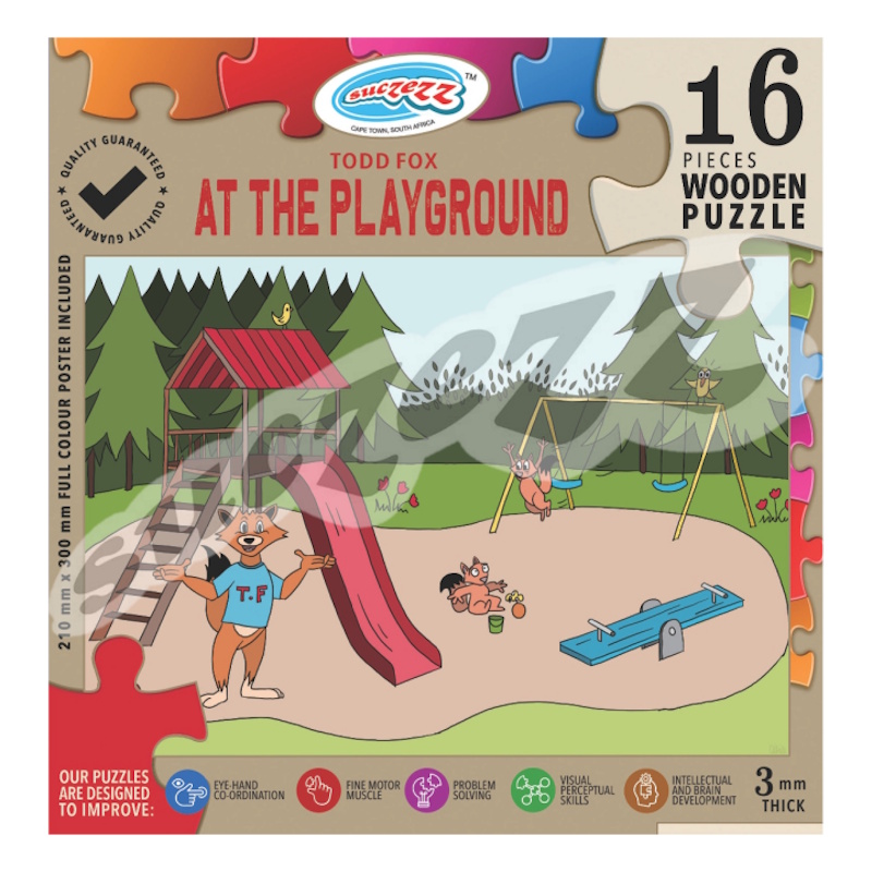 Todd Fox At The Playground Wooden Puzzle (16 piece)