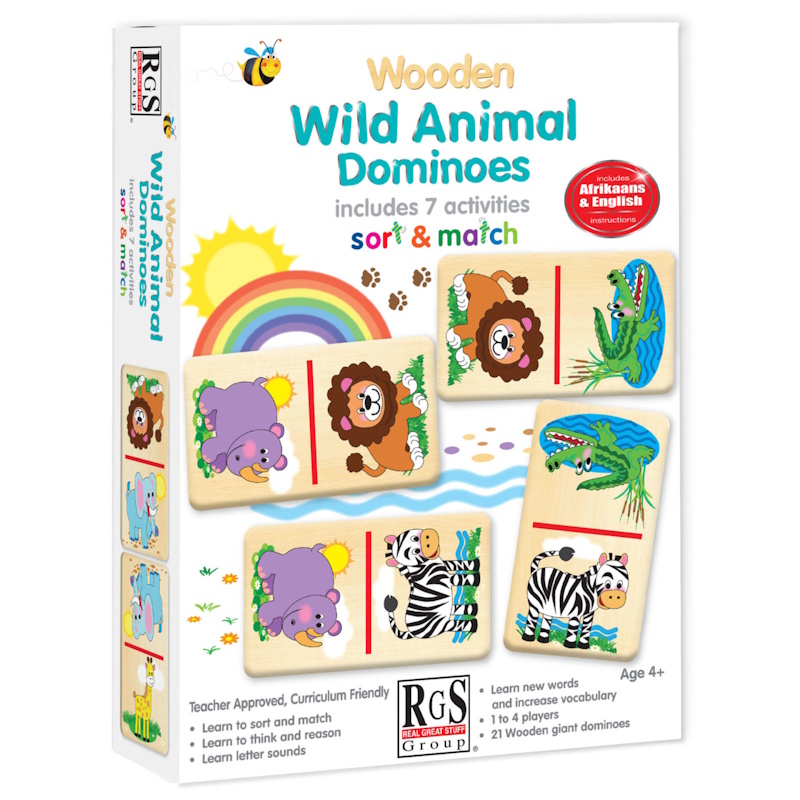 Wooden Wild Animals Dominoes