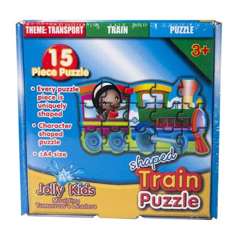 Jolly Kids Shaped Cardboard Puzzle Train (15 piece)