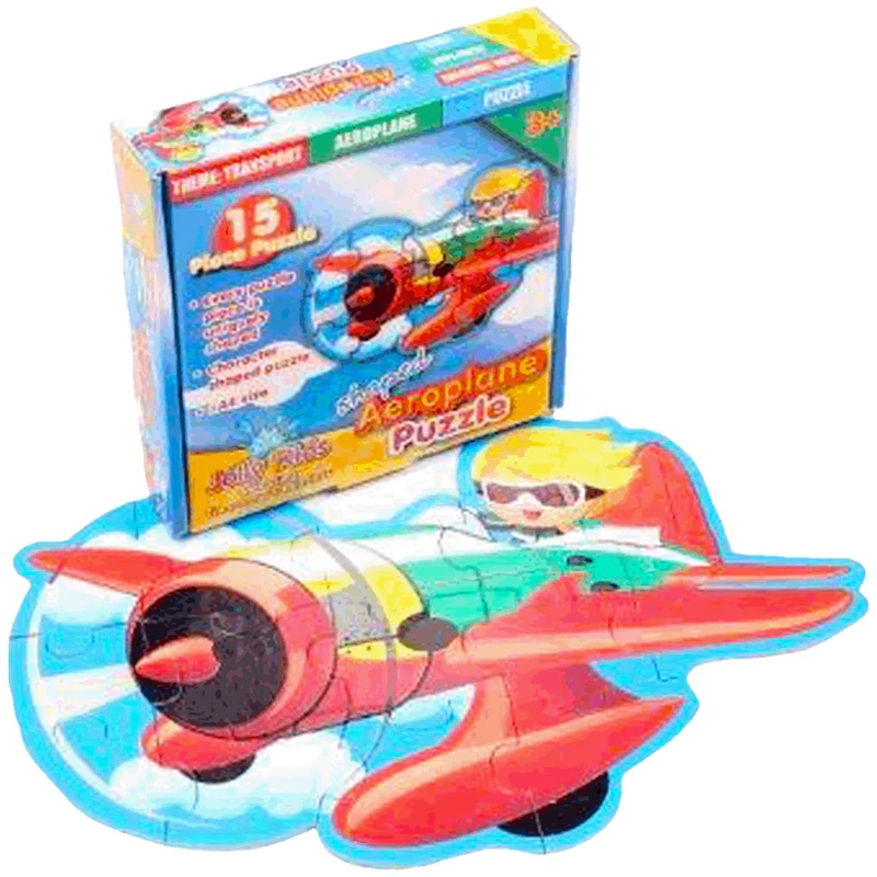 Jolly Kids Shaped Cardboard Puzzle Aeroplane (15 piece)