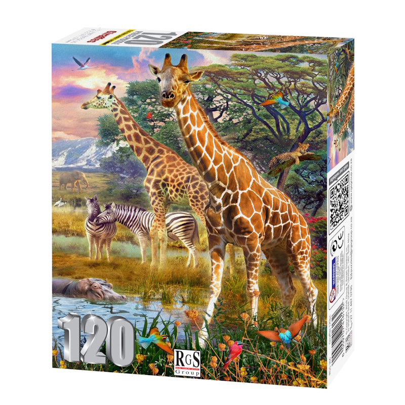 Giraffes Cardboard Puzzle (120 pieces)