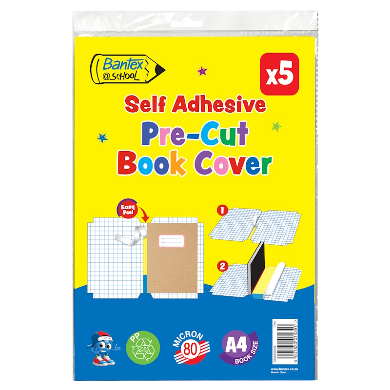 Bantex Self Adhesive Pre-Cut Book Covers 80 mic A4 (5)