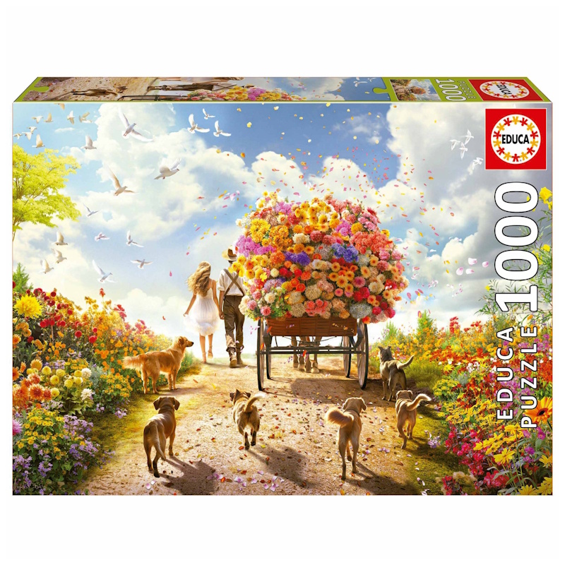 Carrying Flowers Cardboard Puzzle (1000 pieces)
