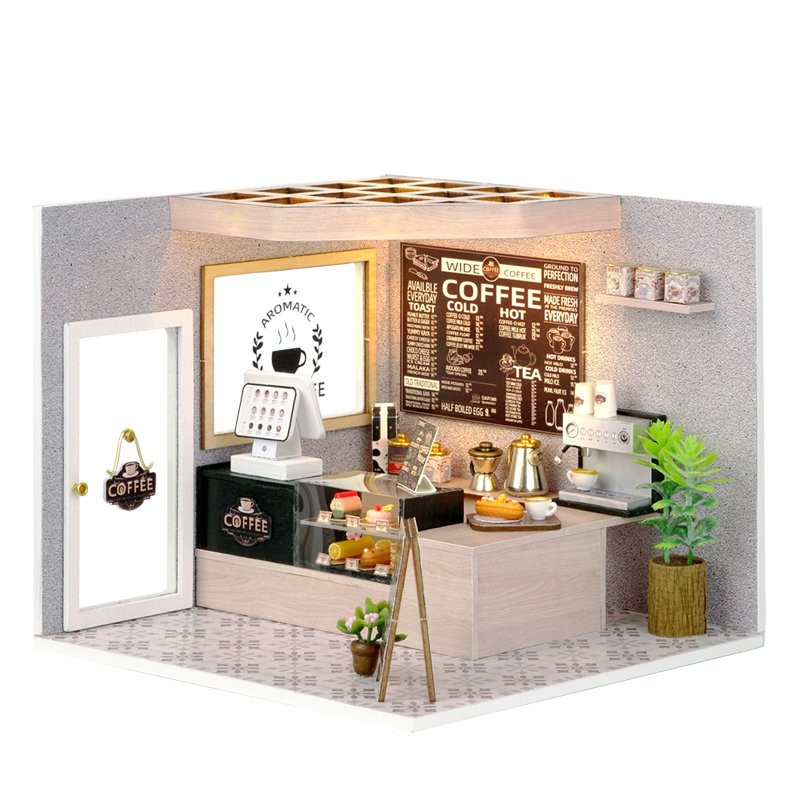 Cute Room Leisurely Coffee Shop DIY Miniature House Kit