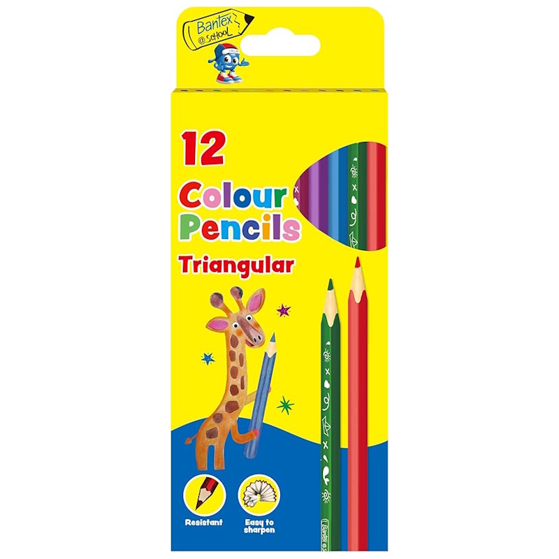 Bantex Triangular Colour Pencils (12)