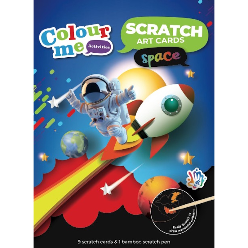Colour Me Activities Scratch Art Cards (space)