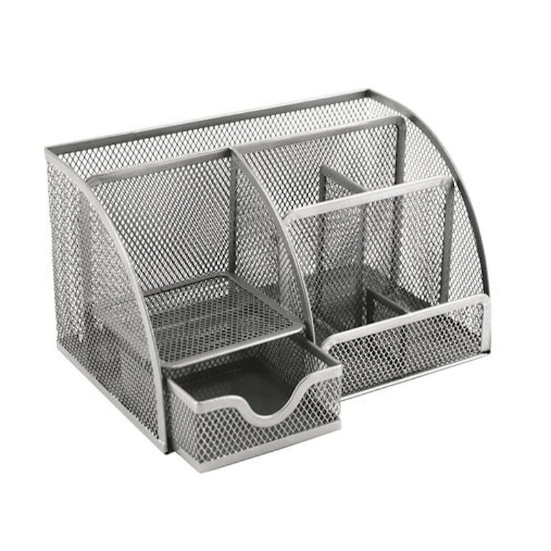 SDS Mesh Clip, Pen & Memo Holder with Drawer M810 (silver)