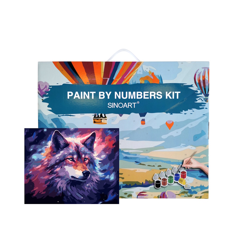 Sinoart Paint by Numbers Kit Wolf 40cm x 50cm