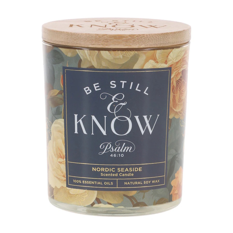Be Still and Know Nordic Seaside Scented Candle with Bamboo Lid (CDL027)