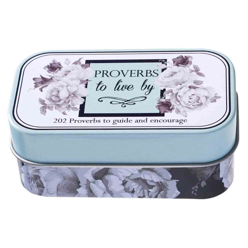 Proverbs To Live By Scripture Cards in a Tin (TIN005)