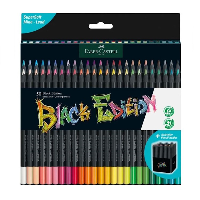 Faber-Castell Black Edition Colour Pencils (wallet of 50)