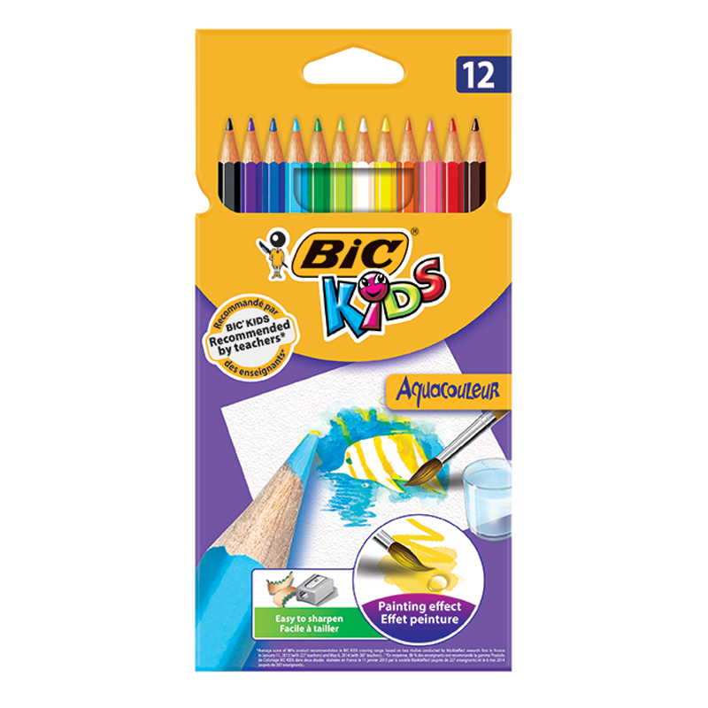 Bic Kids Aquacouleur Colour Pencils  (12)