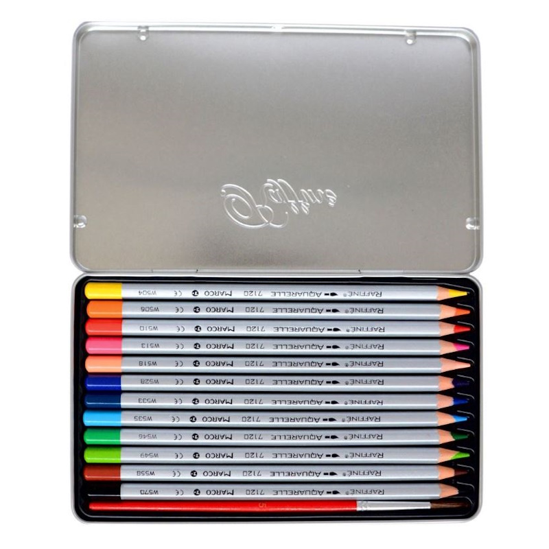 Raffine Hex Aquarelle Colour Pencils (tin of 12)